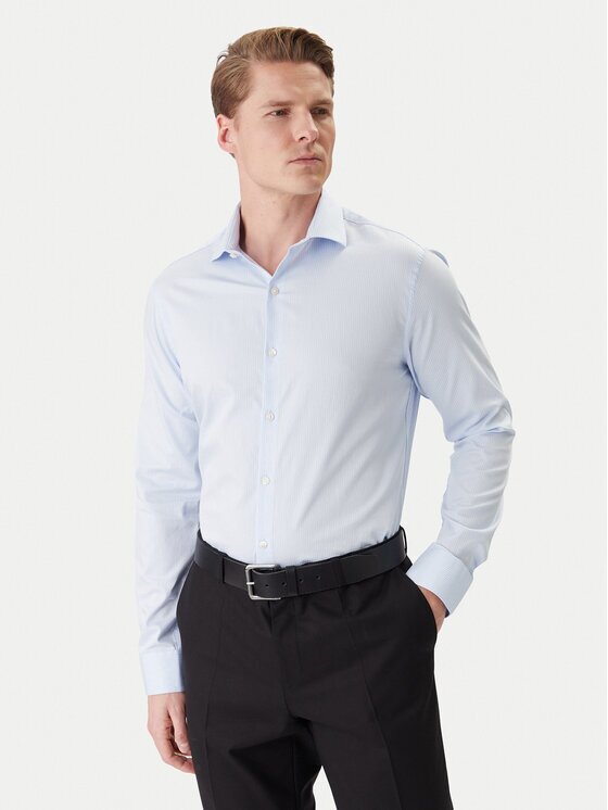 Calvin Klein Риза LV019EU119 Светлосиньо Slim Fit