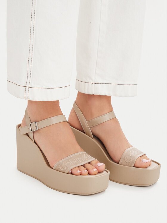 Calvin Klein Сандали Wedge 70 Sndl Webbing Lth HW0HW02882
