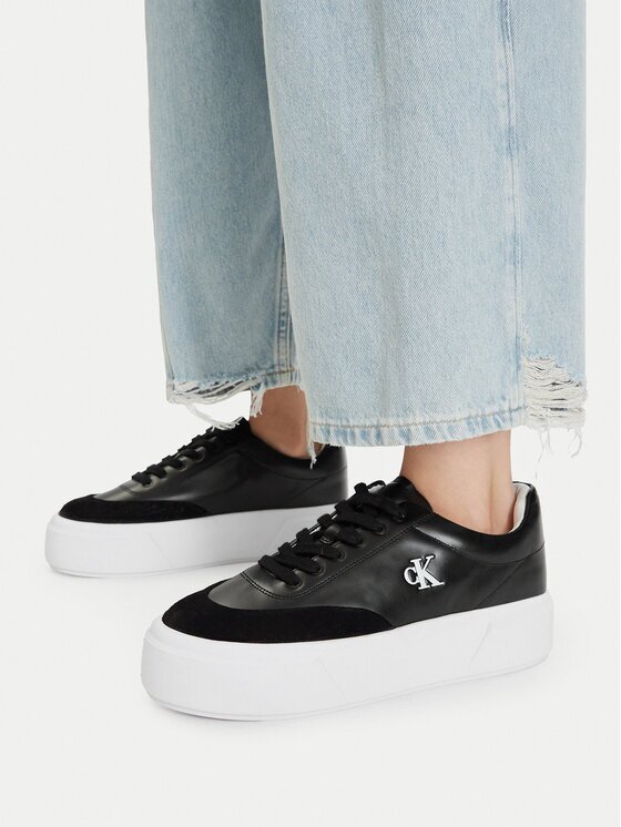 Calvin Klein Сникърси Flatform Lace Up Tcap Lth-Su HW0HW03438