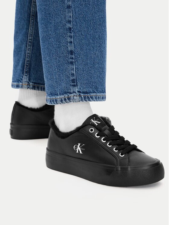 Calvin Klein Сникърси Vulc Flatf Laceup Lth Fur HW0HW03235