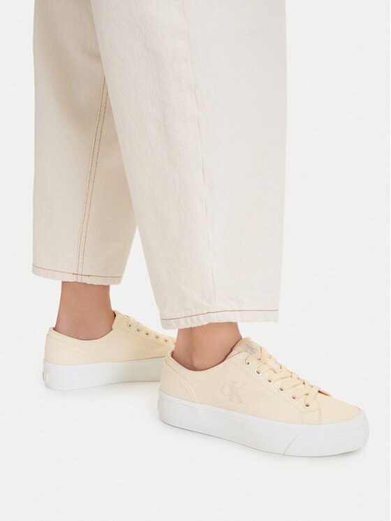 Calvin Klein Сникърси Vulc Flatform Low Canvas Mg YW0YW01763