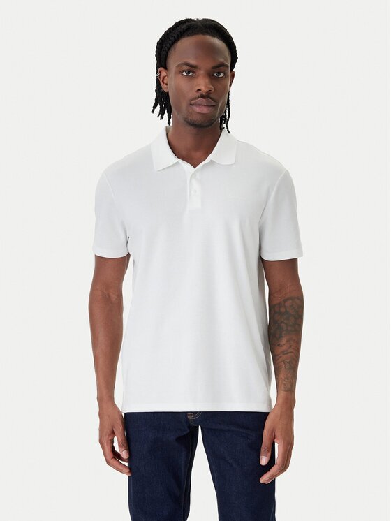 Calvin Klein Тениска с яка и копчета Birdseye LV04LF208G Regular Fit
