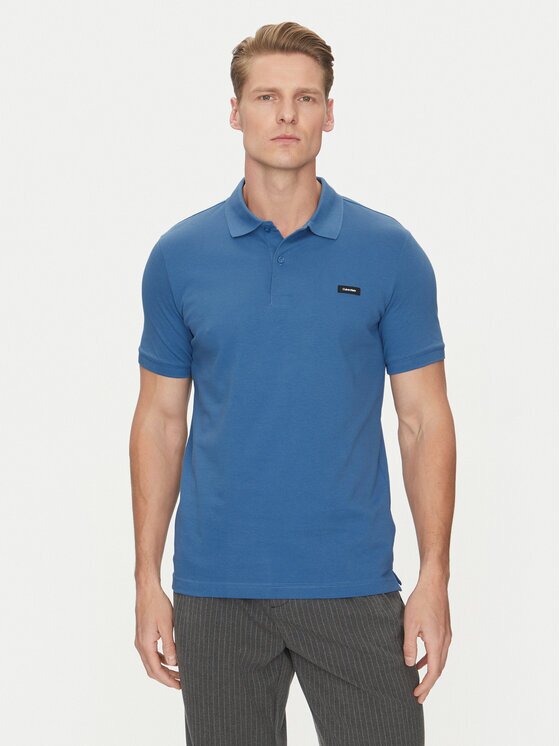 Calvin Klein Тениска с яка и копчета K10K111196 Slim Fit