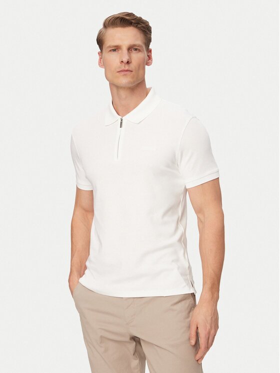 Calvin Klein Тениска с яка и копчета LV04LE255G Slim Fit