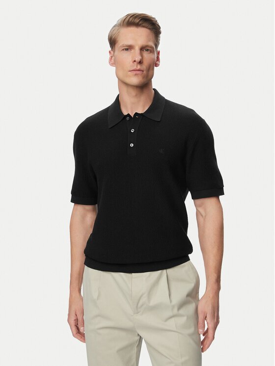 Calvin Klein Тениска с яка и копчета LV04LG313G Regular Fit