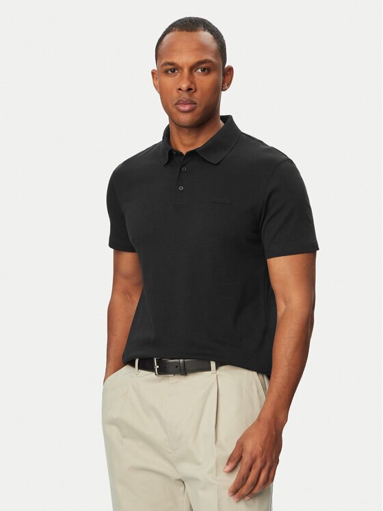 Calvin Klein Тениска с яка и копчета Supima LV04LH204G Regular Fit