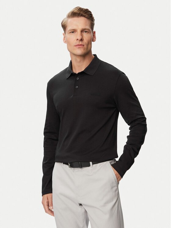 Calvin Klein Тениска с яка и копчета Supima LV04LH240G