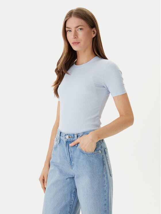 Calvin Klein Тишърт LV044D246G Екрю Slim Fit