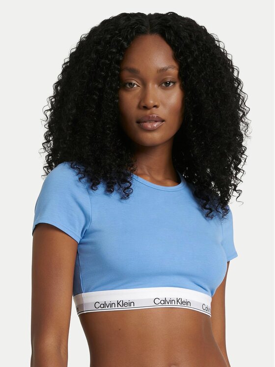 Calvin Klein Underwear Тишърт LV00QF8495 Светлосиньо Slim Fit
