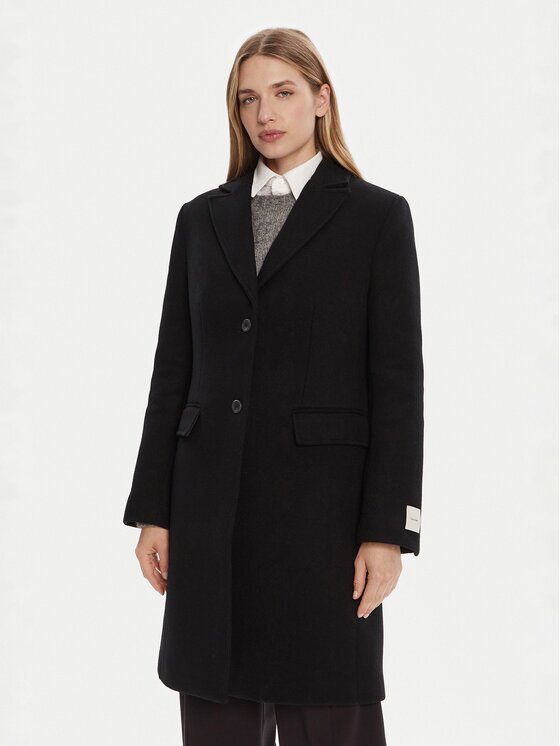 Calvin Klein Вълнено палто LV044D558G Slim Fit