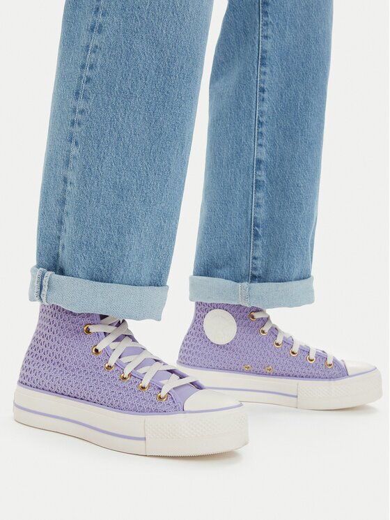Converse Кецове Chuck Taylor All Star Lift Platform Knit Kadın Mor A13644C