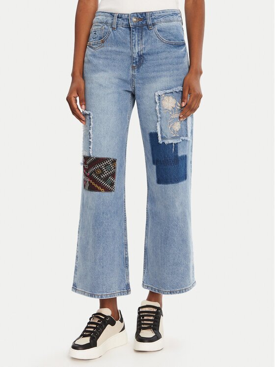 Desigual Дънки Patches 25WWDD20 Wide Leg