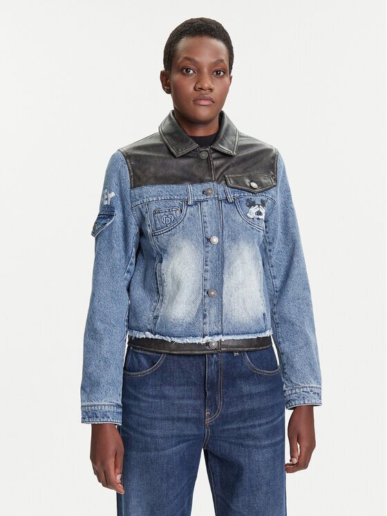 Desigual Дънково яке Contrast Mickey 25WWED16 Regular Fit