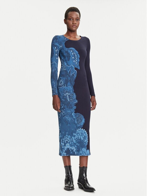 Desigual Ежедневна рокля Limbani 25WWVK31 Slim Fit