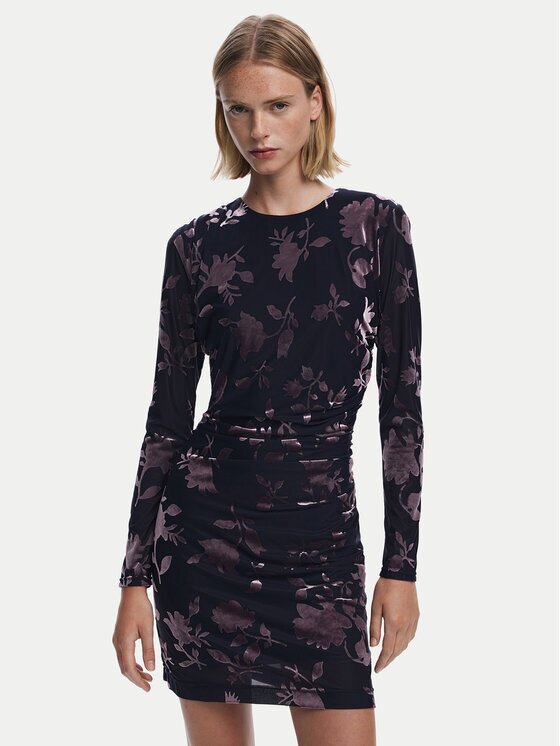 Desigual Коктейлна рокля Medora 25WWVK27 Slim Fit