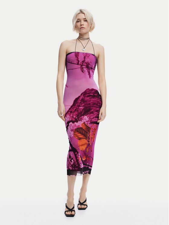 Desigual Лятна рокля Lakecomo 25SWVK39 Slim Fit