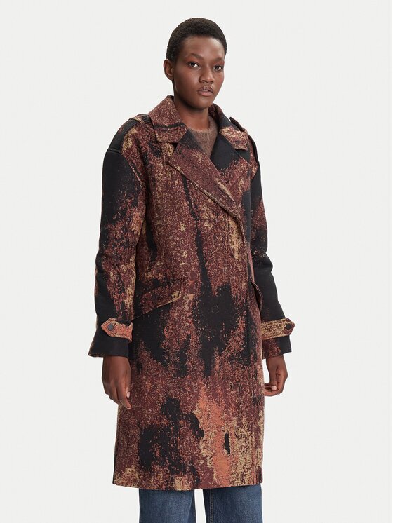 Desigual Преходно палто Brushed Lacroix 25WWEW05 Loose Fit
