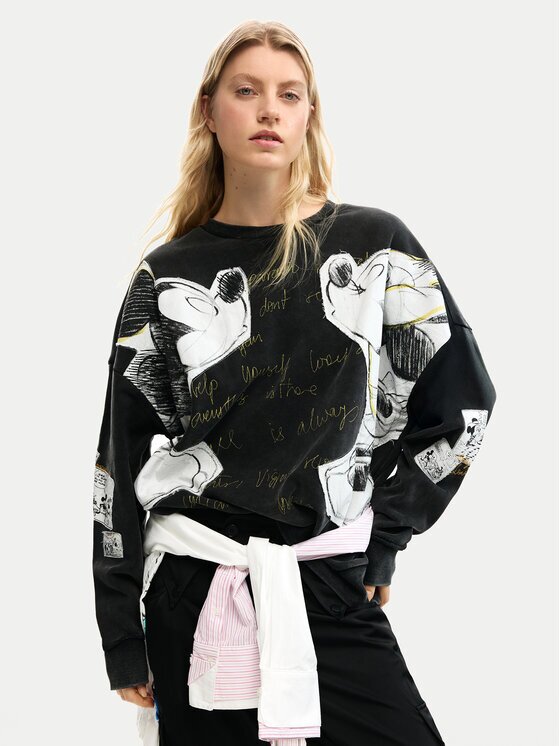 Desigual Суитшърт Kiss Mickey 26SWSK08 Relaxed Fit
