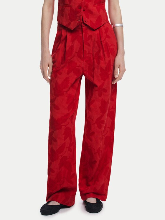 Desigual Текстилни панталони Suitrojo 25SWPW33 Straight Fit