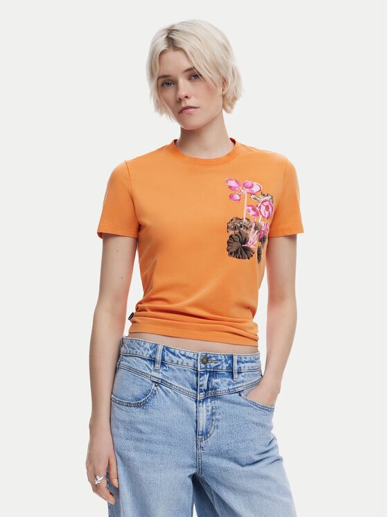 Desigual Тишърт Botanical 25SWTK48 Slim Fit