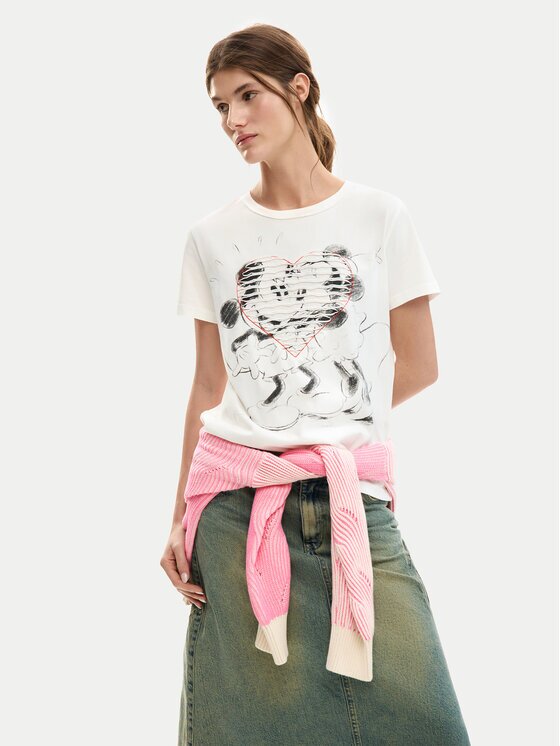 Desigual Тишърт Core Mickey 26SWTK42 Regular Fit