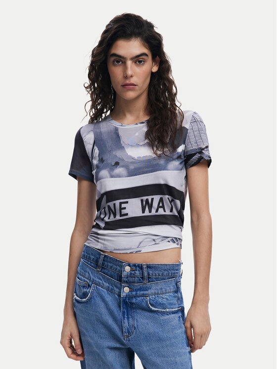 Desigual Тишърт Potomac 25SWTKA0 Slim Fit