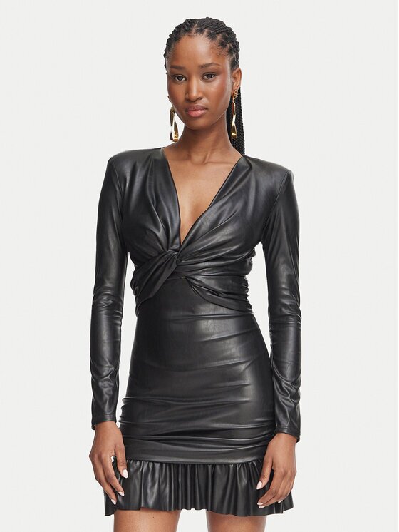 Elisabetta Franchi Рокля от имитация на кожа AB-989-66E2-V400 Slim Fit