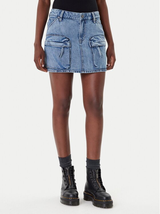 G-Star Raw Дънкова пола D27703-D536 Син Regular Fit