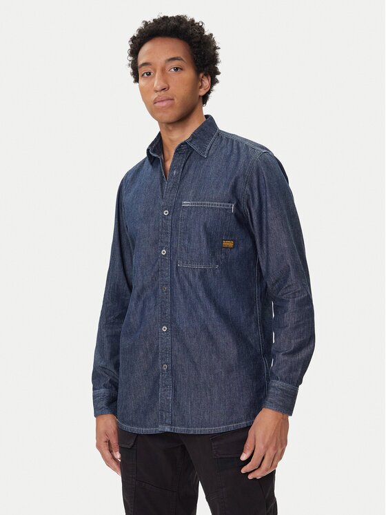 G-Star Raw дънкова риза D27083-D539 Тъмносин Regular Fit