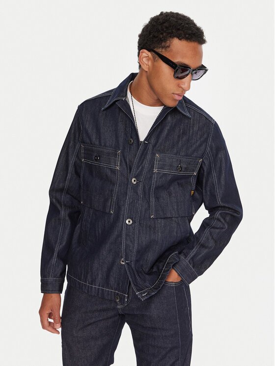 G-Star Raw дънкова риза Mosa D26462-D577 Тъмносин Relaxed Fit