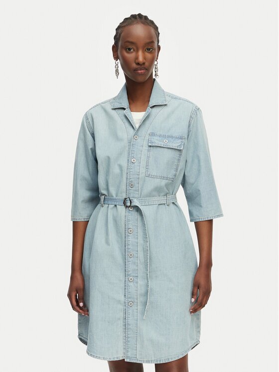 G-Star Raw Дънкова рокля D28853-E356 Светлосин Regular Fit