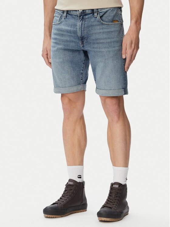 G-Star Raw Дънкови шорти 3301 D10481-C051 Син Regular Fit
