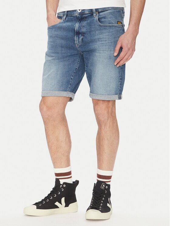 G-Star Raw Дънкови шорти 3301 D10481 D634 H096 Син Slim Fit