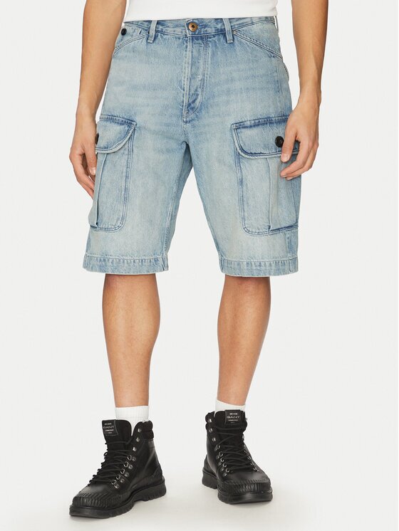 G-Star Raw Дънкови шорти Bend 3D Cargo D26528-D788 H119 Светлосиньо Relaxed Fit
