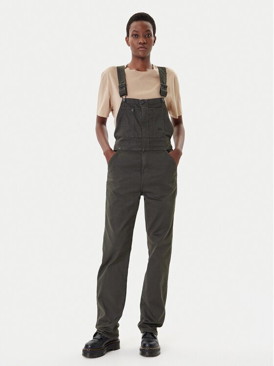 G-Star Raw Гащеризон с презрамки D26920-C106 Сив Slim Fit