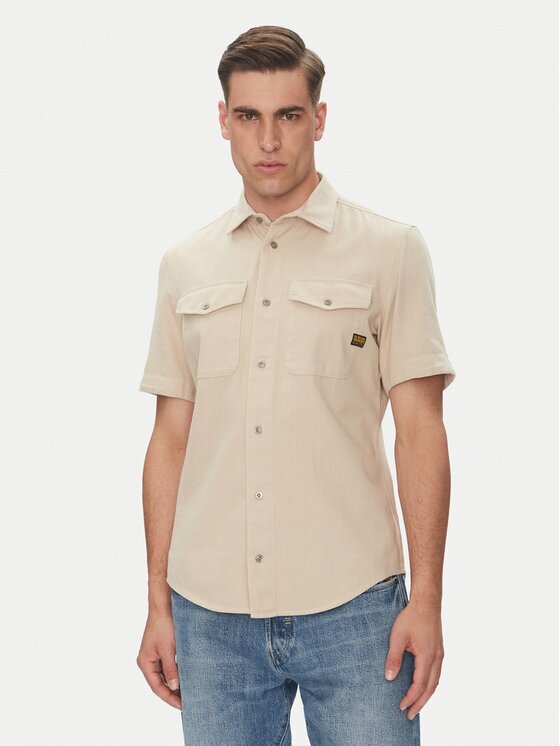 G-Star Raw Риза Marine D19751-D454 Бежов Slim Fit