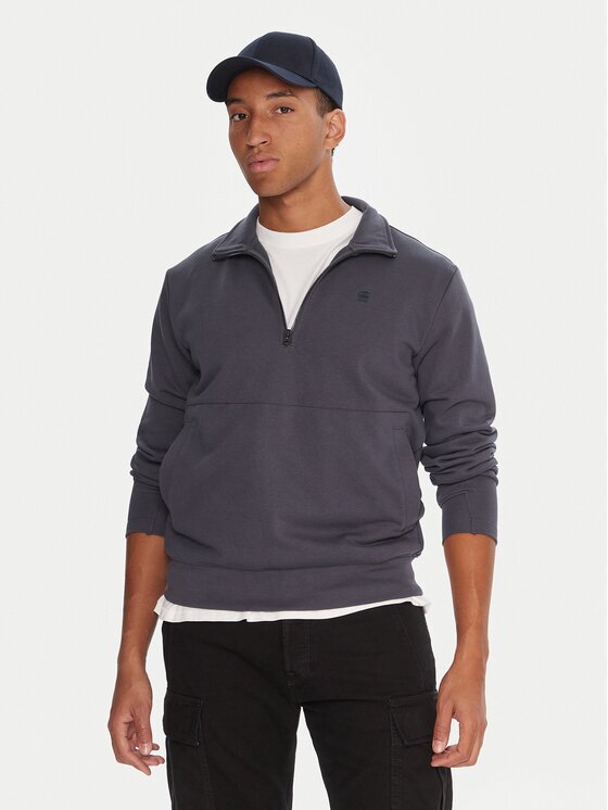 G-Star Raw Суитшърт Nifous Half Zip D26305-D566 Тъмносин Regular Fit