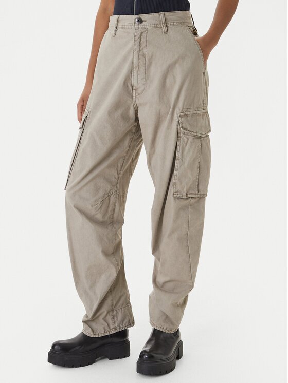 G-Star Raw Текстилни панталони D28756-D388 Бежов Boyfriend Fit
