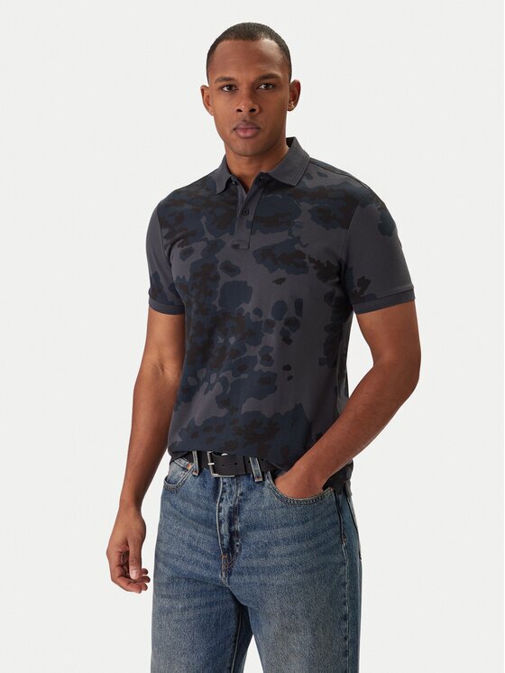 G-Star Raw Тениска с яка и копчета Dunda D27035-C335 Тъмносин Slim Fit