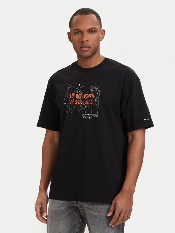 G-Star Raw Тишърт Coord D29344-C372 Черен Relaxed Fit