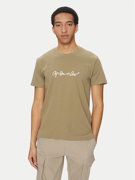 G-Star Raw Тишърт G-Script D25150-C812 Зелен Regular Fit