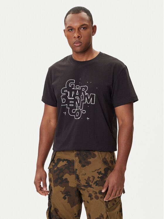 G-Star Raw Тишърт HD Print D26824-D975 Черен Regular Fit