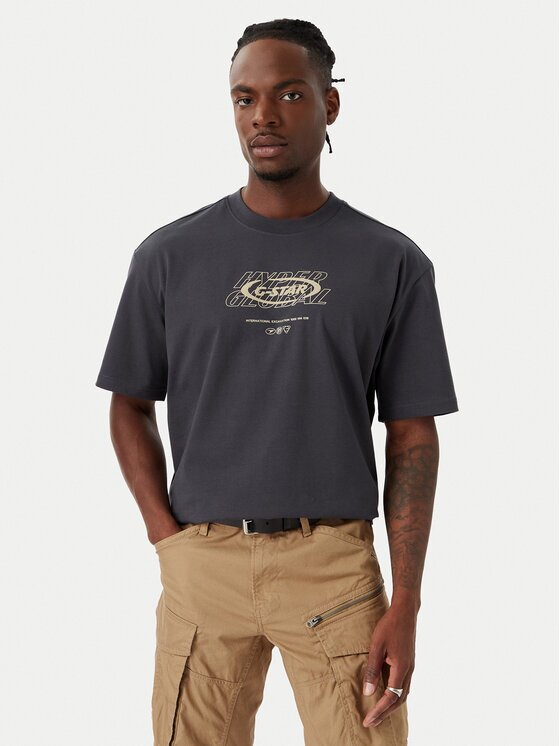 G-Star Raw Тишърт Hyper D29377-E385 Тъмносив Relaxed Fit