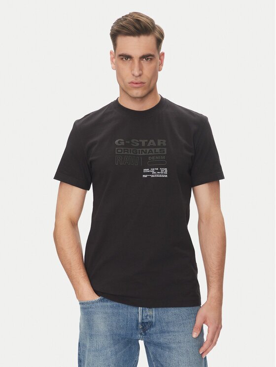G-Star Raw Тишърт Originals D26044-C336 Черен Regular Fit