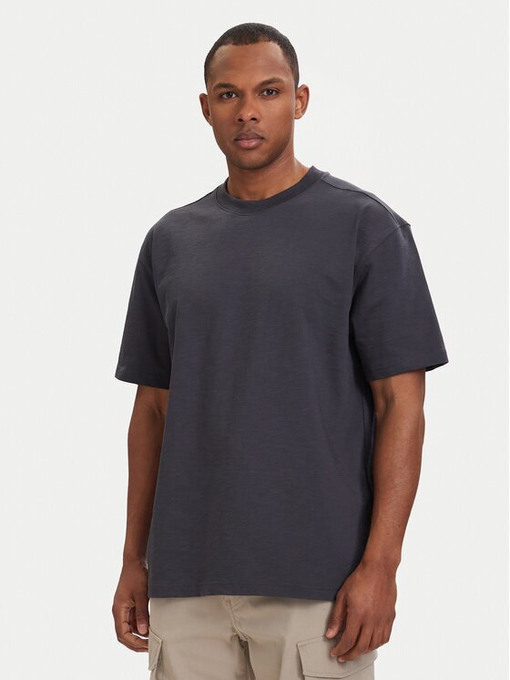 G-Star Raw Тишърт Slub D28889-E512 Тъмносив Relaxed Fit