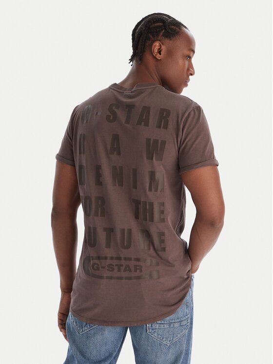 G-Star Raw Тишърт Text Back D25971-2653 Син Relaxed Fit
