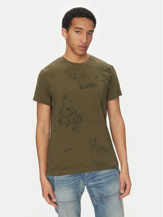 G-Star Raw Тишърт Wash D25973-C338 H343 Зелен Regular Fit