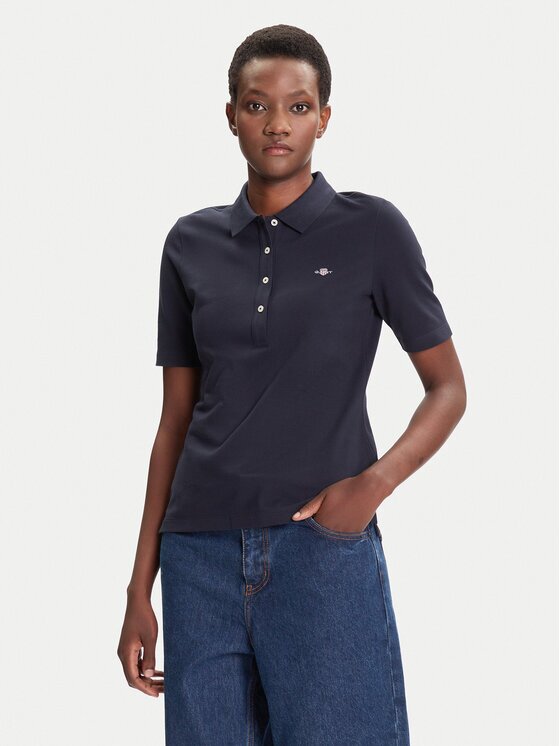 Gant Тениска с яка и копчета Shield 4202231 Slim Fit