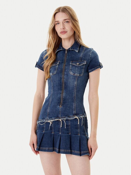 Guess Дънкова рокля W5YK71 D4H1D Regular Fit