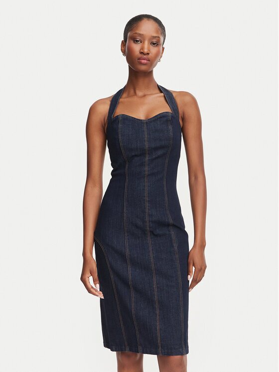 Guess Дънкова рокля W6YK07 D1346 Slim Fit